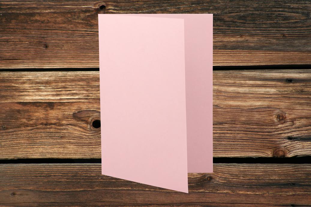 Klappkarten 148/297x210 mm (A5) hochdoppelt Hellrosa 230 g/qm